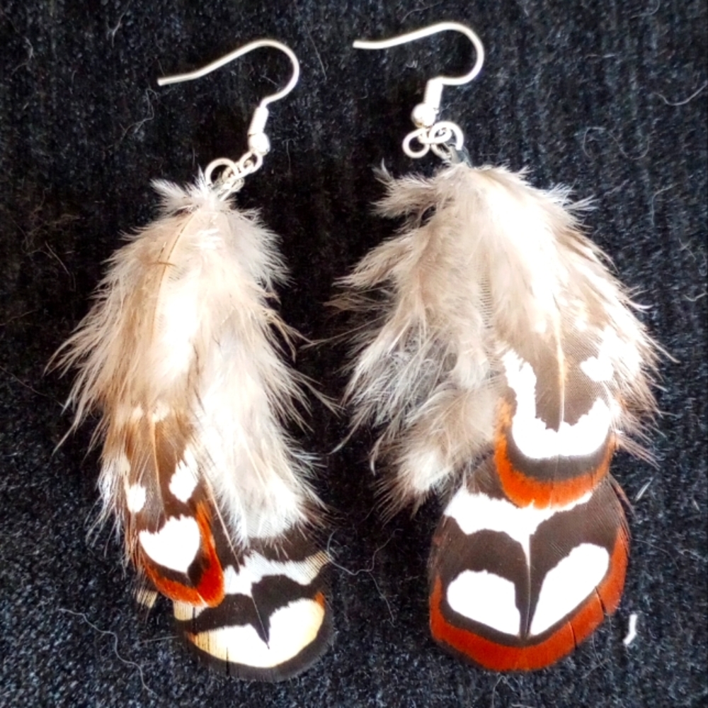 Handmade feather earrings